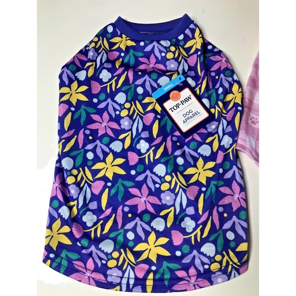 New Dog Clothing Lot 3 Pieces Shirts Floral Plaid Outfits Puppy Doggie Small - Picture 7 of 9